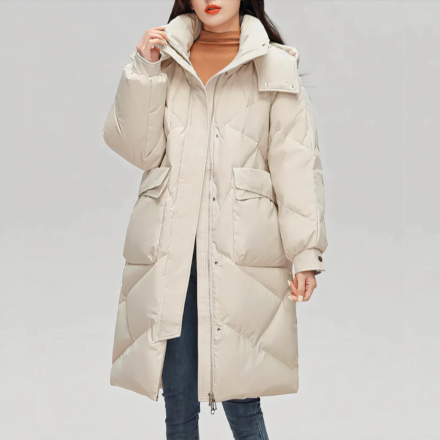 Women's Long Jacket Stylish and Warm