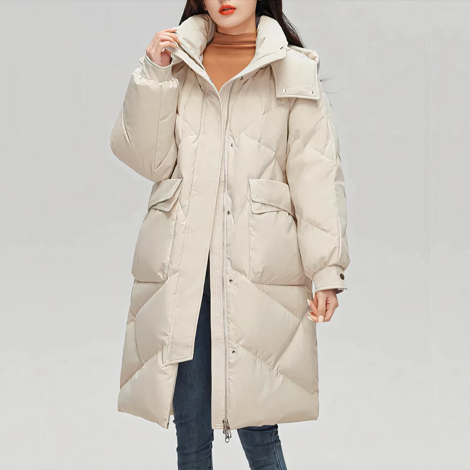 Women's Long Jacket Stylish and Warm