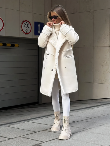 Women's Long Jacket Winter Windproof With Flattering Silhouette