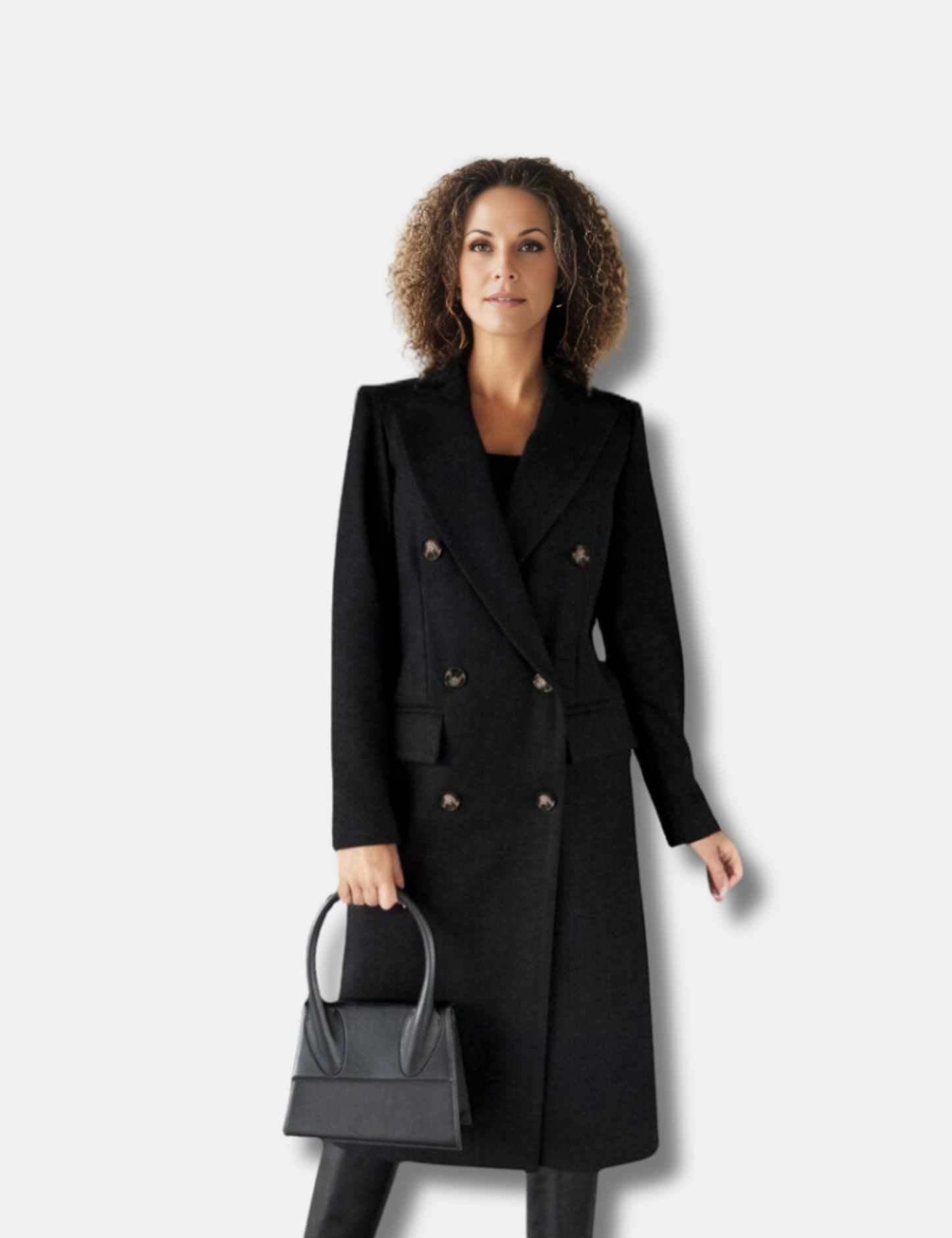 Women's Long Jacket With Double Buttons For Winter Style