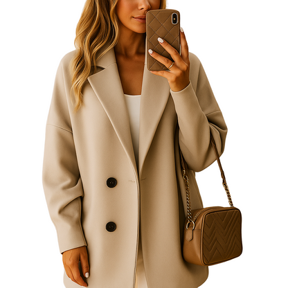 Women's Long Jacket With Single Row Buttons