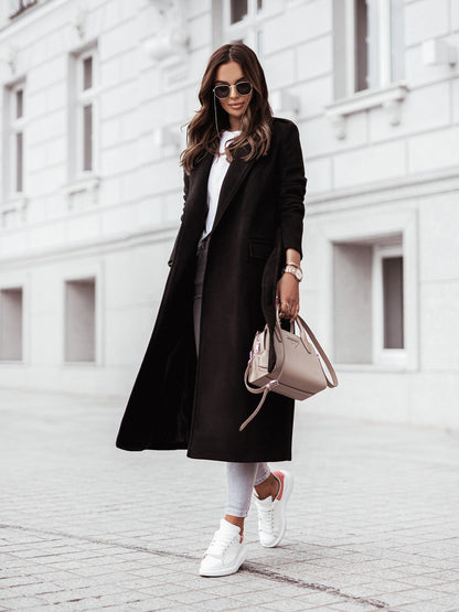 Women's Long Jacket with Belt for Winter Style