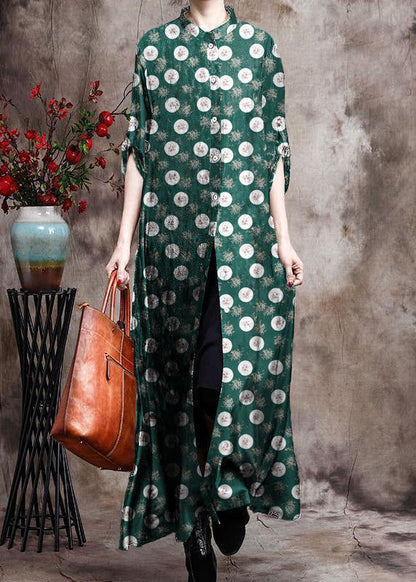 Women's Long Kaftan Black With Print