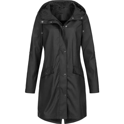 Women's Long Raincoat Waterproof Outdoor Cycling Jacket