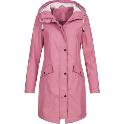 Women's Long Raincoat Waterproof Outdoor Cycling Jacket