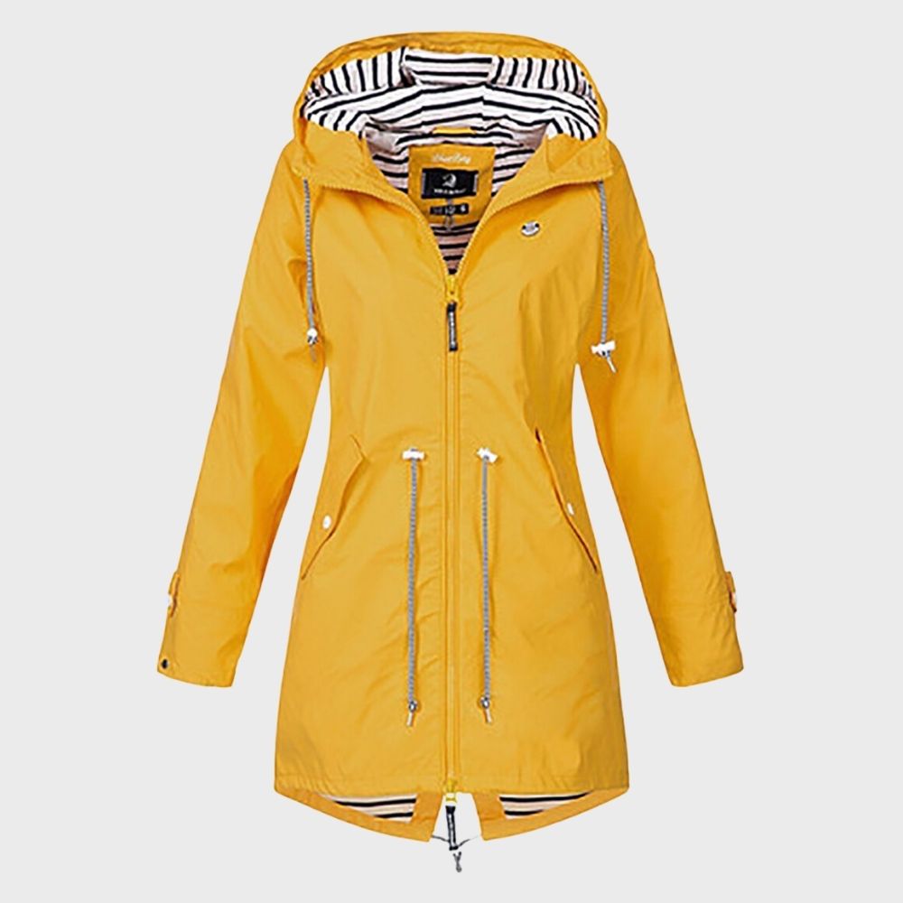 Women's Long Raincoat with Adjustable Hood