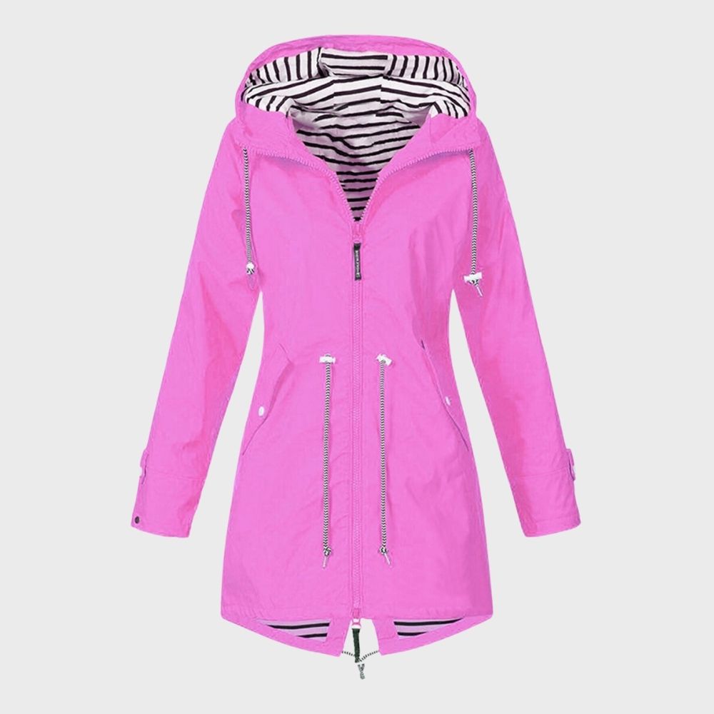 Women's Long Raincoat with Adjustable Hood