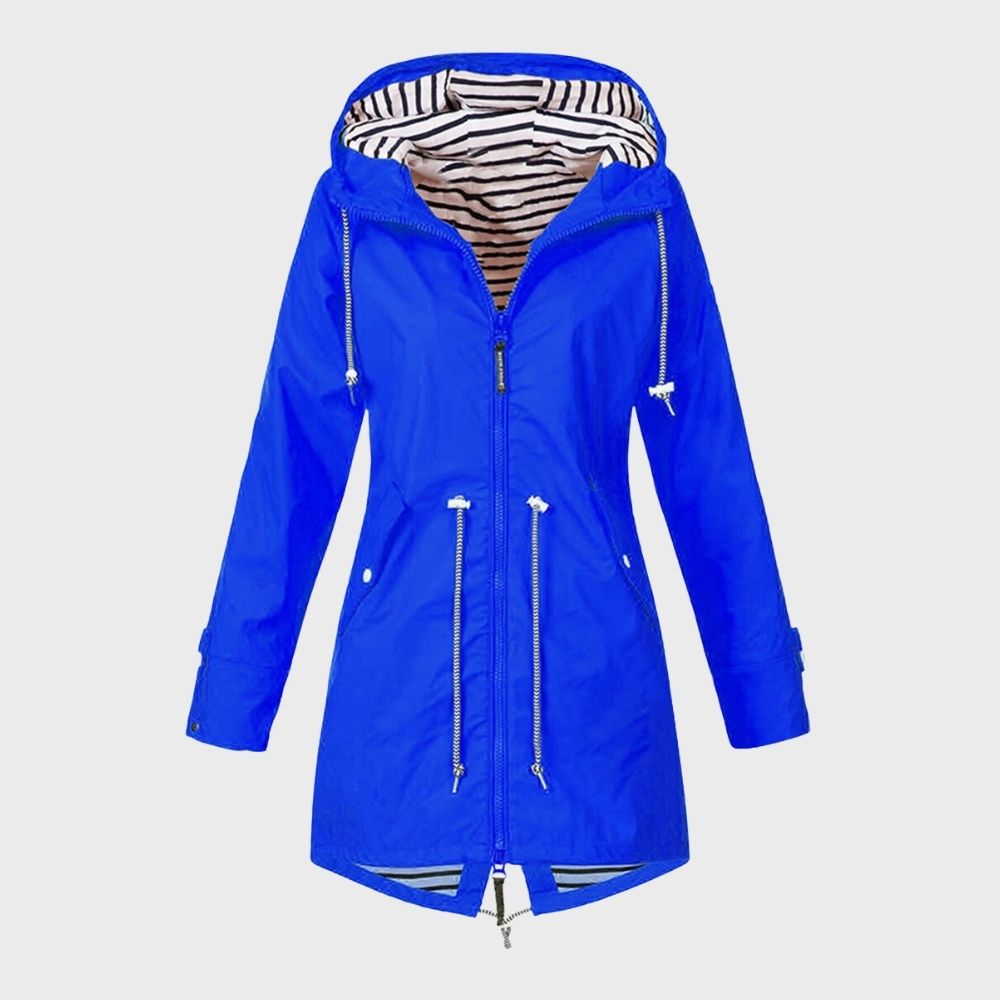 Women's Long Raincoat with Adjustable Hood