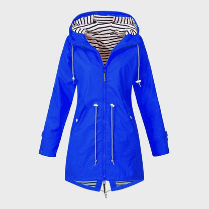 Women's Long Raincoat with Adjustable Hood