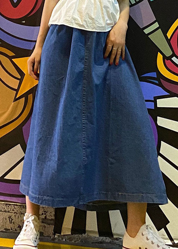 Women's Long Skirt A-Line High Waist with Patchwork Design