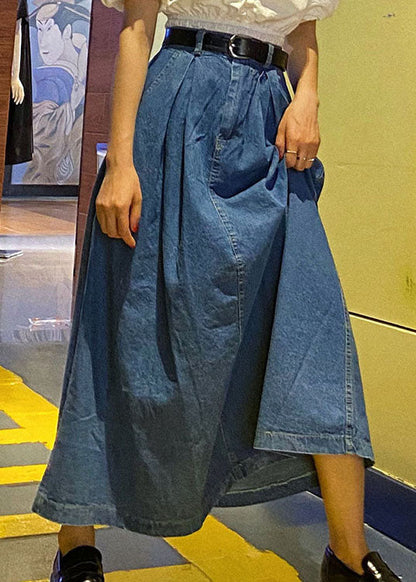 Women's Long Skirt A-Line High Waist with Patchwork Design