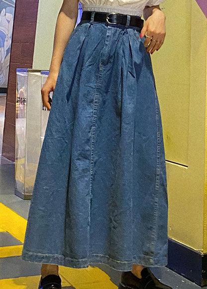 Women's Long Skirt A-Line High Waist with Patchwork Design