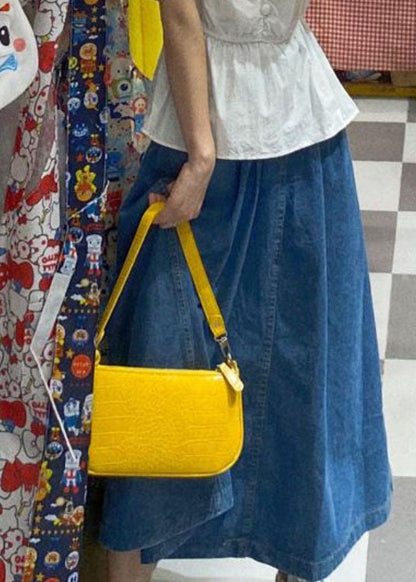 Women's Long Skirt A-Line High Waist with Patchwork Design