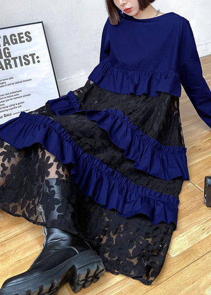 Women's Long Sleeve Ruffle Dress Bohemian Style