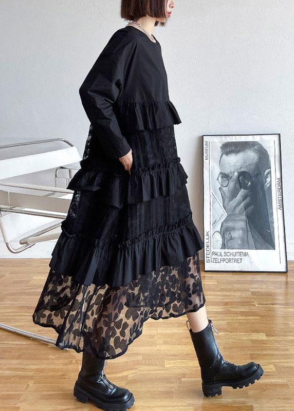 Women's Long Sleeve Ruffle Dress Bohemian Style