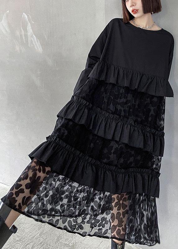 Women's Long Sleeve Ruffle Dress Bohemian Style
