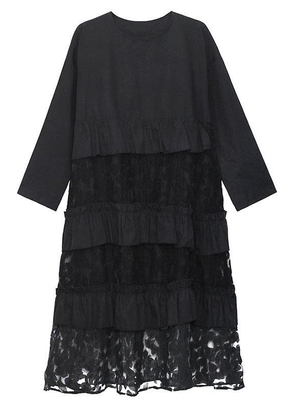 Women's Long Sleeve Ruffle Dress Bohemian Style