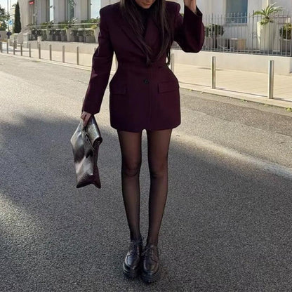Women's Long-Sleeved Blazer Dress For Business And Social Occasions