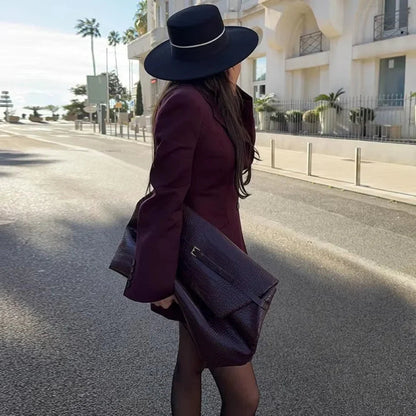 Women's Long-Sleeved Blazer Dress For Business And Social Occasions