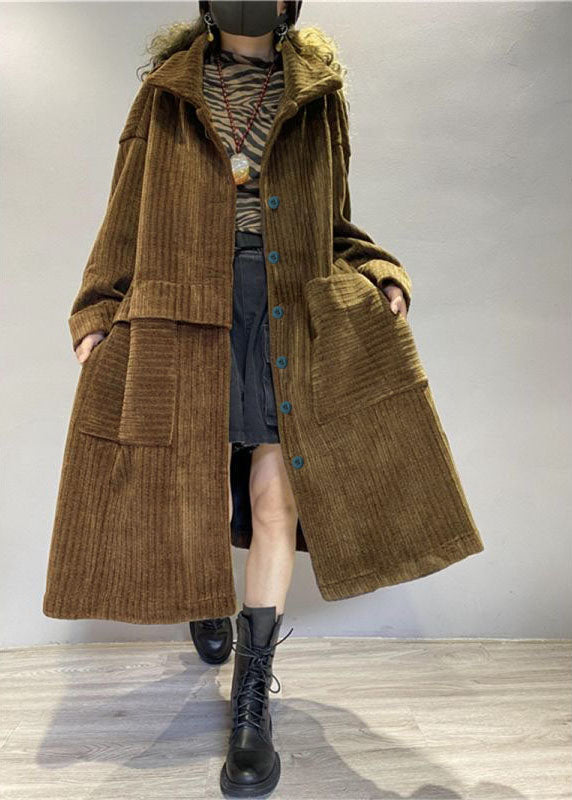 Women's Long-Sleeved Cotton Corduroy Jacket with Pockets