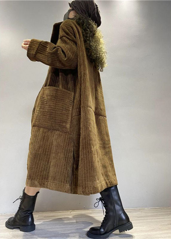Women's Long-Sleeved Cotton Corduroy Jacket with Pockets