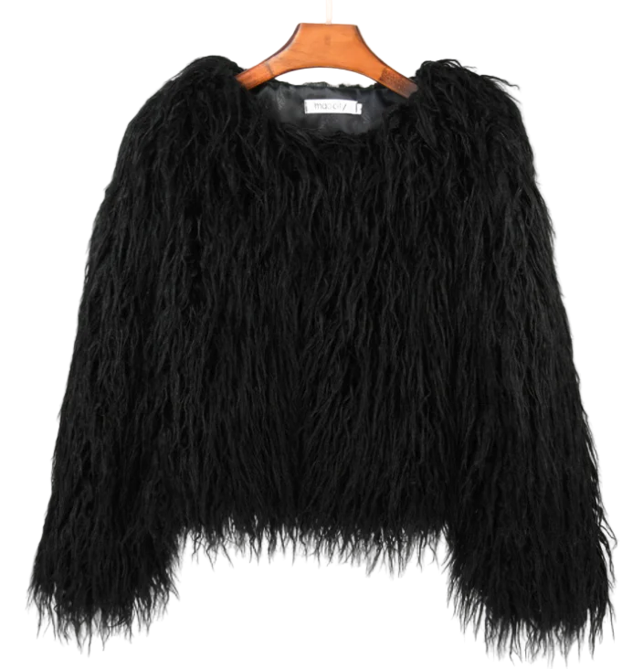 Women's Long Winter Coat Double Row of Buttons