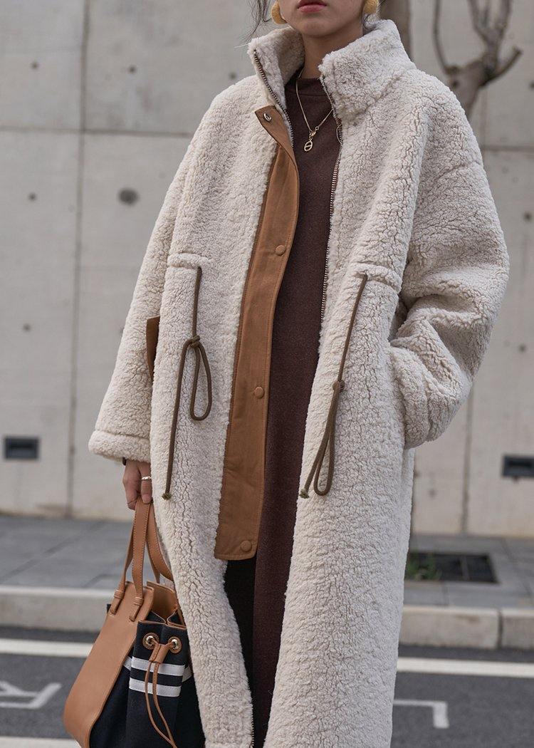 Women's Long Winter Coat High-fitting With Drawstring