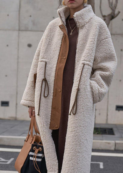 Women's Long Winter Coat High-fitting With Drawstring