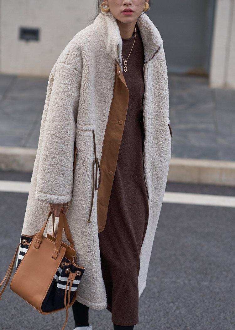 Women's Long Winter Coat High-fitting With Drawstring