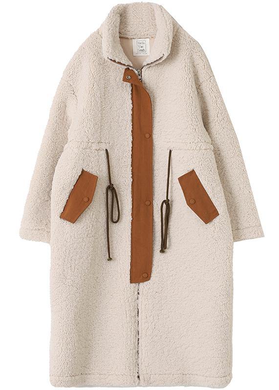 Women's Long Winter Coat High-fitting With Drawstring