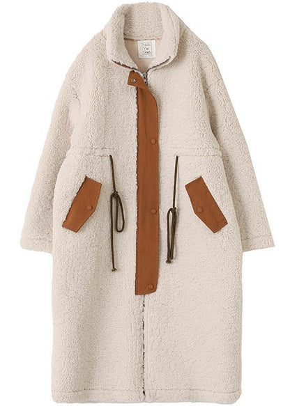 Women's Long Winter Coat High-fitting With Drawstring