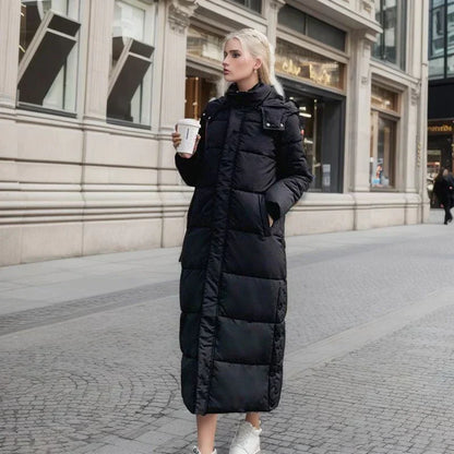Women's Long Winter Coat Quilted Polyester Modern Cut