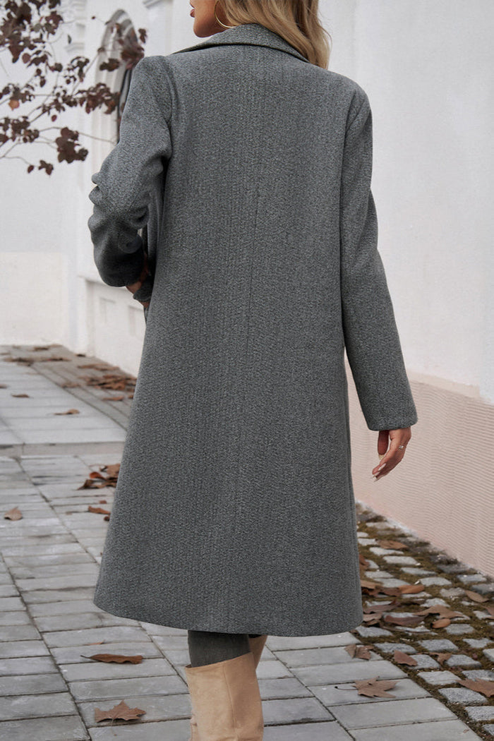 Women's Long Winter Coat Tailored with Texture