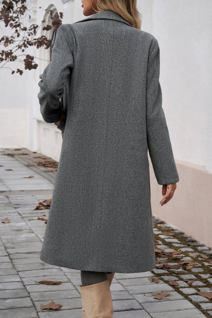 Women's Long Winter Coat Tailored with Texture