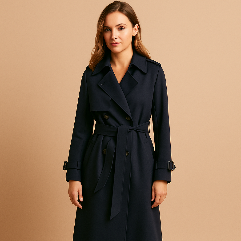 Women's Long Winter Coat With Double Buttons