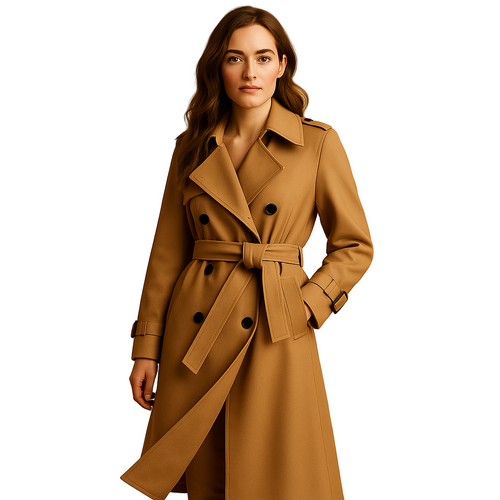 Women's Long Winter Coat With Double Buttons