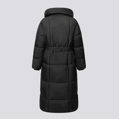 Women's Long Winter Coat with Belt