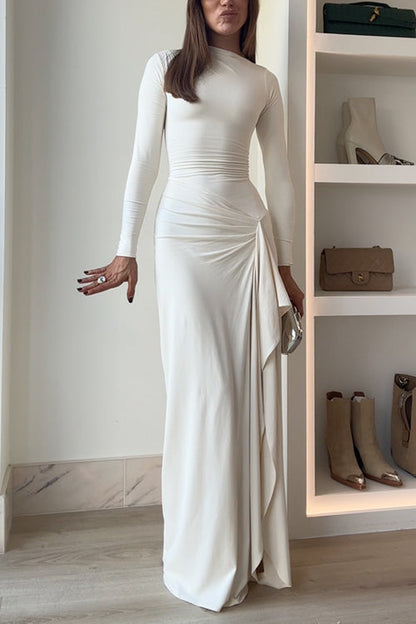 Women's Long-sleeved Maxi Party Dress with Slit