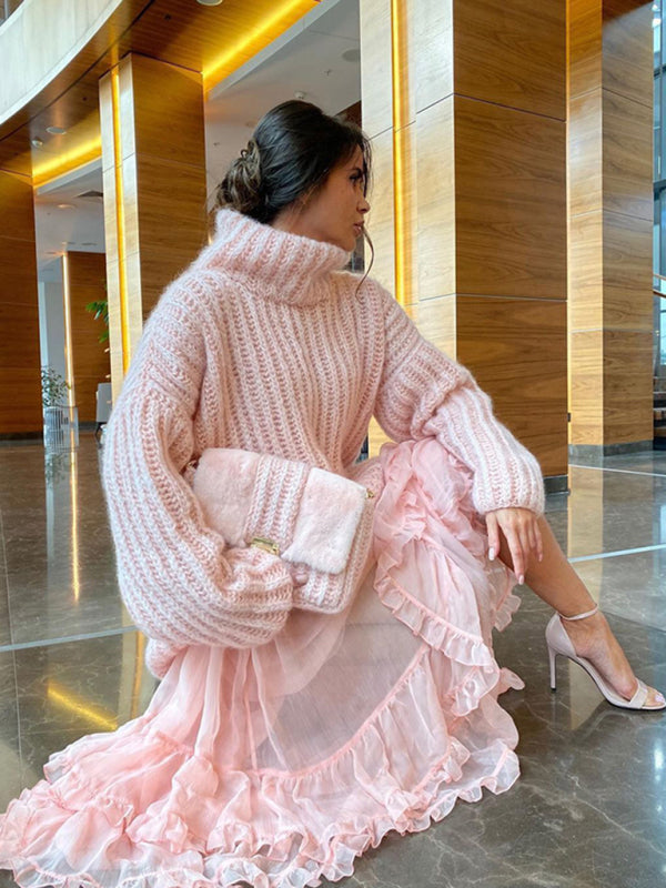 Women's Long-sleeved Pullover Sweater Fluffy