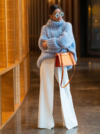 Women's Long-sleeved Pullover Sweater Fluffy