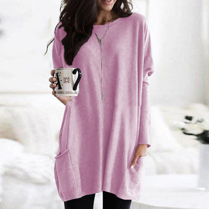 Women's Long-sleeved Pullover with Pocket