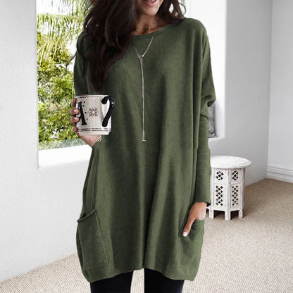 Women's Long-sleeved Pullover with Pocket