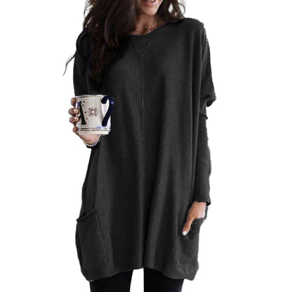 Women's Long-sleeved Pullover with Pocket