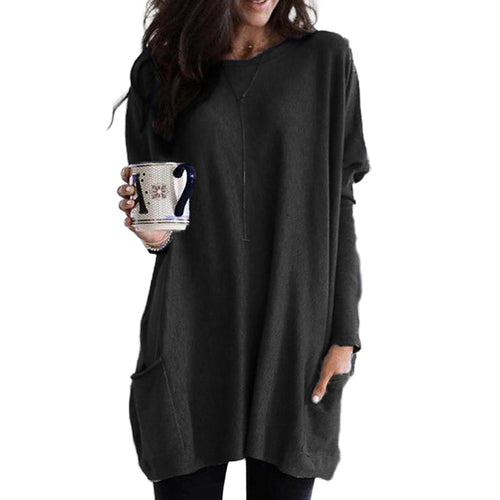 Women's Long-sleeved Pullover with Pocket