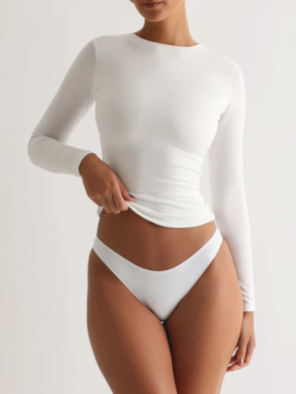 Women's Long-sleeved Round Neck Modal Top
