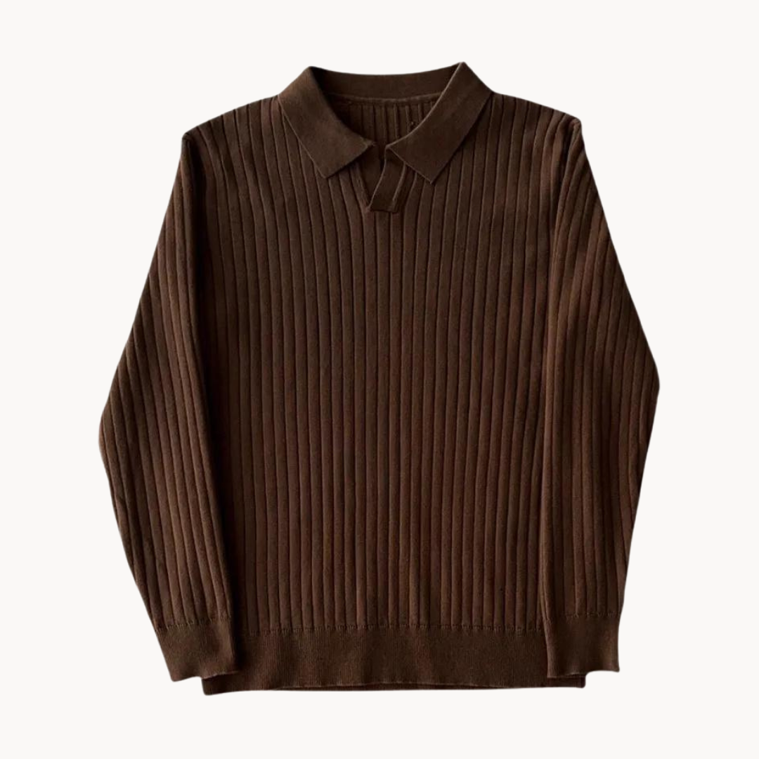 Women's Long-sleeved Sweater with Open Collar