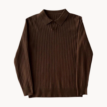 Women's Long-sleeved Sweater with Open Collar