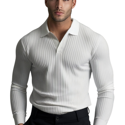 Women's Long-sleeved Sweater with Open Collar