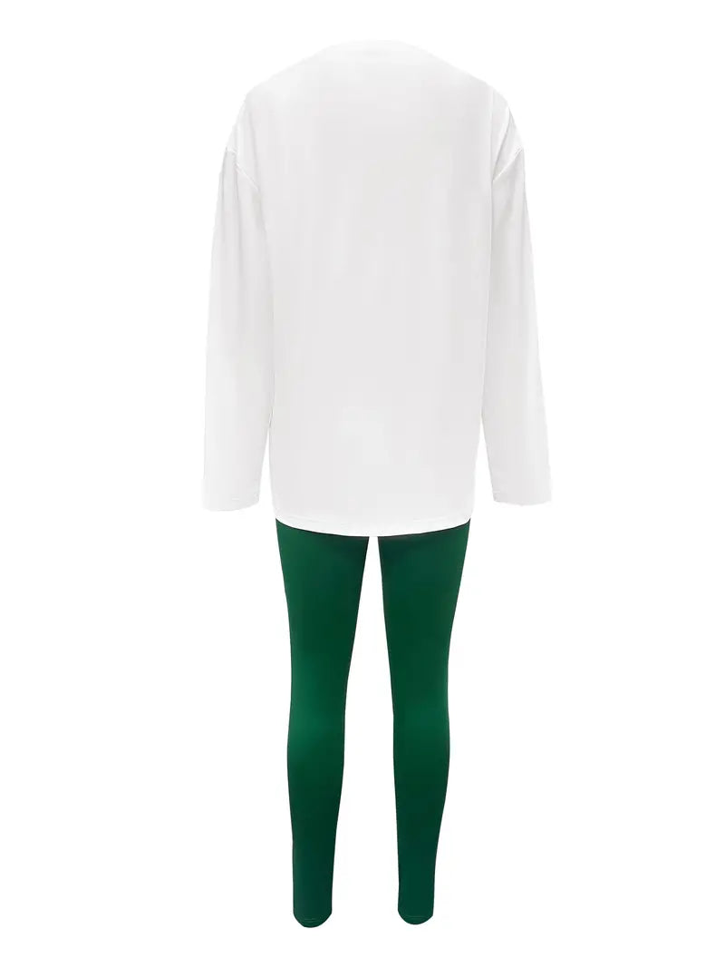 Women's Long-sleeved T-shirt Circular Neck Cotton Blend