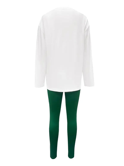 Women's Long-sleeved T-shirt Circular Neck Cotton Blend